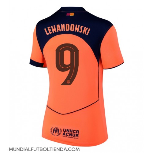 Camiseta Barcelona Robert Lewandowski #9 Tercera Equipación Replica 2025-26 para mujer mangas cortas